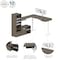 Bestar Bestar Viva 72W L-Shaped Standing Desk with Dual Monitor Arm and Storage in walnut grey & white 19853-35 - alternate 7